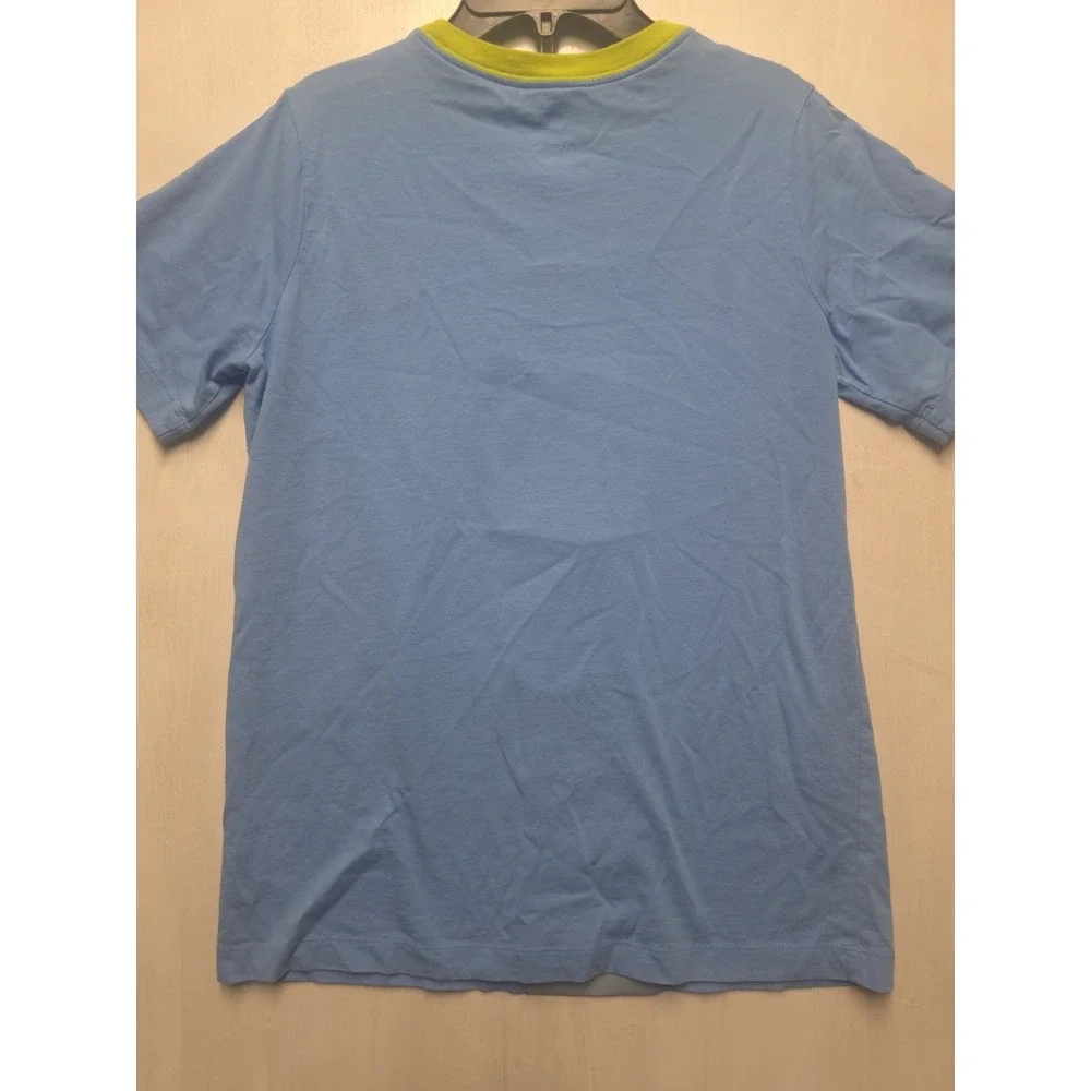 Nike Boys Big Kids T-Shirt Blue Green Vertical Logo Graphic Tee Size XL